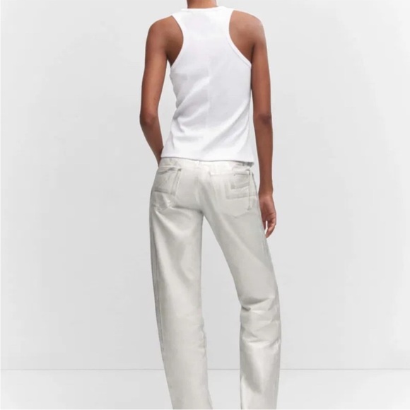 Mango White Ribbed Halter Tank - Picture 3 of 5